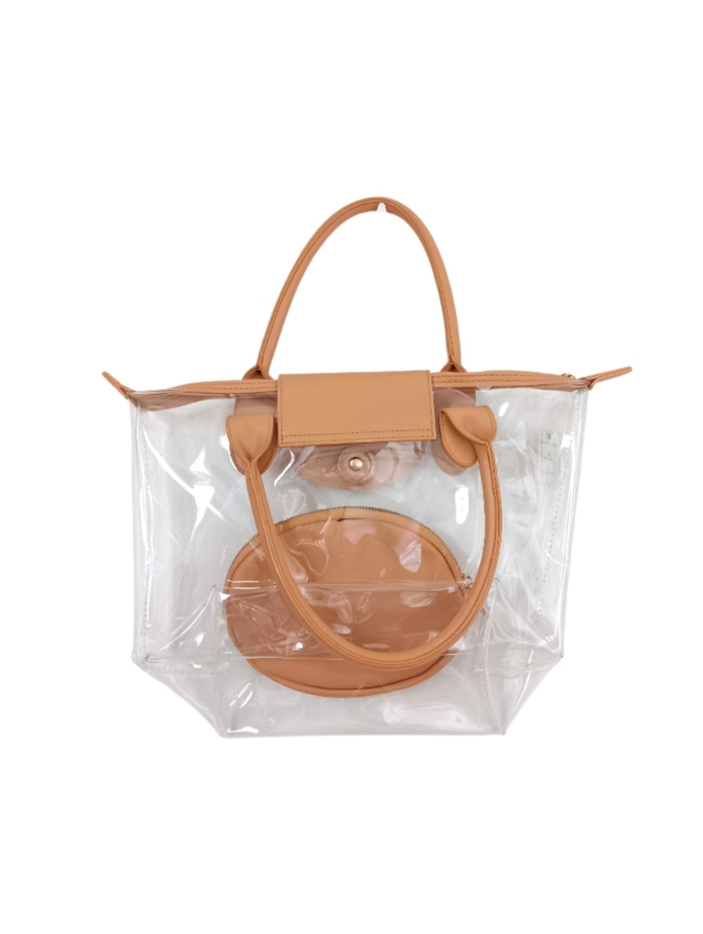 Clear Vinyl Beige Tote Bag - Picture 4 of 13